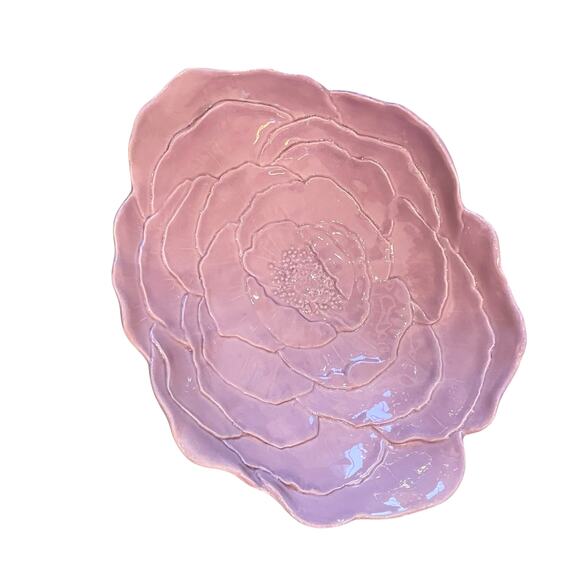 VIETRI Made In Italy Fiori Di Campo Lilac Rose Serving Bowl Floral Embossed New - Picture 4 of 16